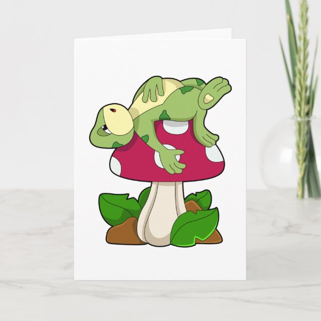 Carte Grenouille dormant avec un champignon (Devant)
