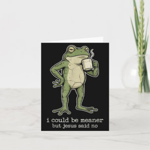 Carte Grenouille drôle amateur de café Citation sarcasiq
