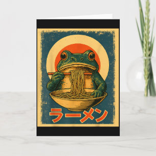 Carte Grenouille Drôle Ramen Kawaii Rétro Japonais Solei