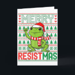 Carte Grenouille drôle Rétro Joyeux Resistmas Politique<br><div class="desc">Grenouille drôle Rétro Joyeux Resistmas Politique Noël laid</div>