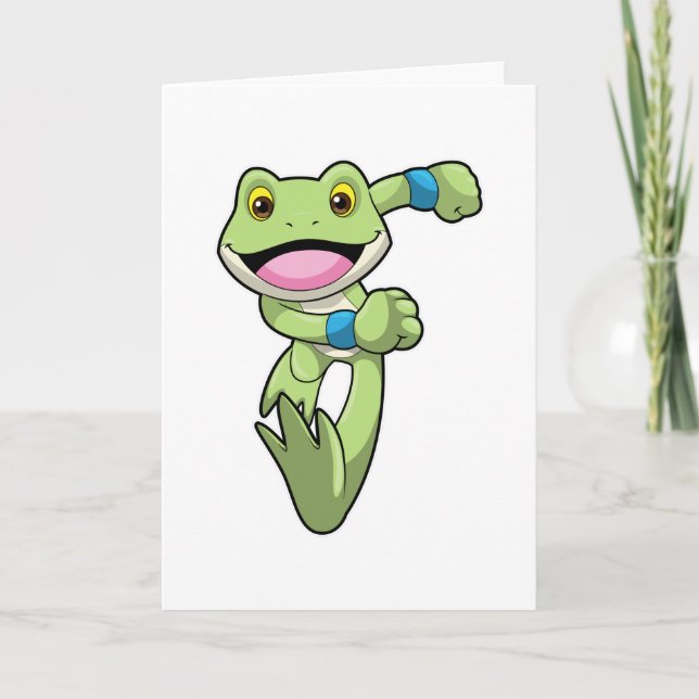 Carte Grenouille en course avec bandeau de sueur (Devant)