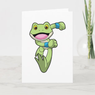 Carte Grenouille en course avec bandeau de sueur