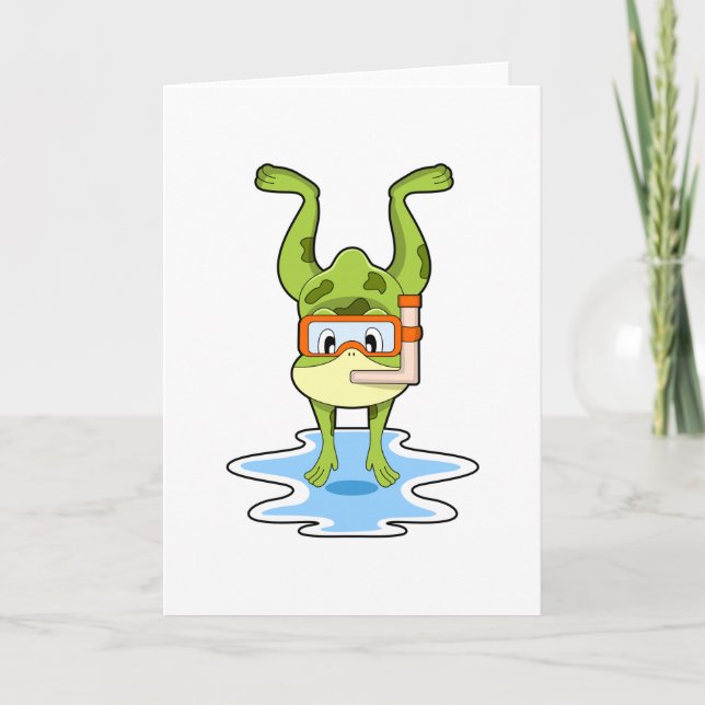 Carte Grenouille en plongée avec tuba (Devant)