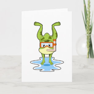 Carte Grenouille en plongée avec tuba