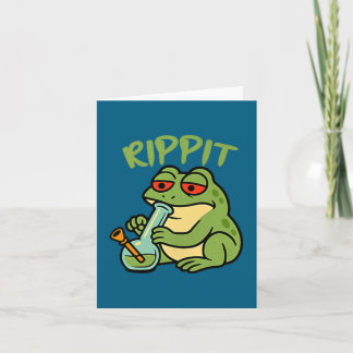 Carte Grenouille Fumeur de Stoner Rippit Drôle