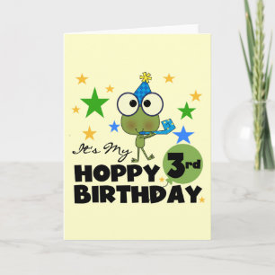Carte Grenouille-Hoppy 3e Anniversaire Tshirts et cadeau