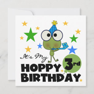 Carte Grenouille-Hoppy 3e Anniversaire Tshirts et cadeau