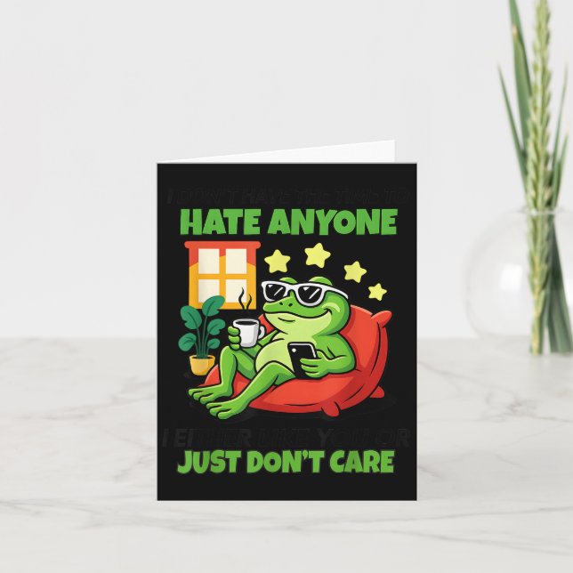 Carte Grenouille je n'ai pas le temps de détester quelqu (Devant)