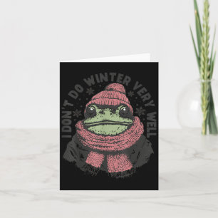 Carte Grenouille je ne fais pas très bien l'hiver vintag
