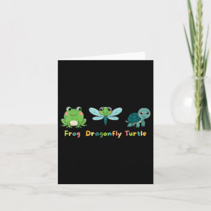 Carte Grenouille libellule Tortue mignonne Enfants anima