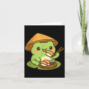 Carte Grenouille Mignonne Mangeant Sushi Anime Japonais 