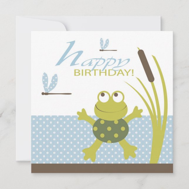 Carte Grenouille nage Ribbit Anniversaire (Devant)