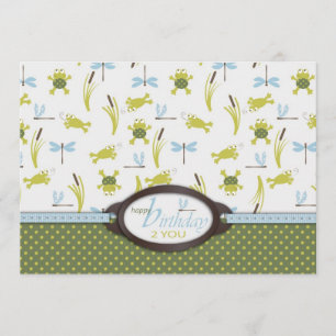 Carte Grenouille nage Ribbit Anniversaire