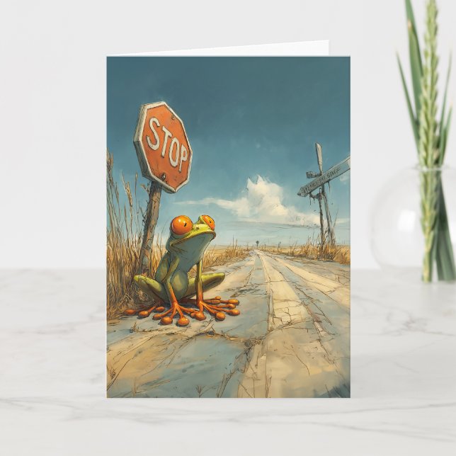 Carte Grenouille perdue à la croisée des chemins (Devant)