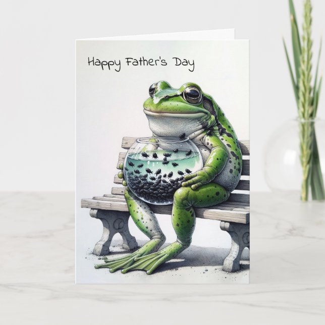 Carte Grenouille Père Avec Des Têtards Dans La Pêche (Devant)