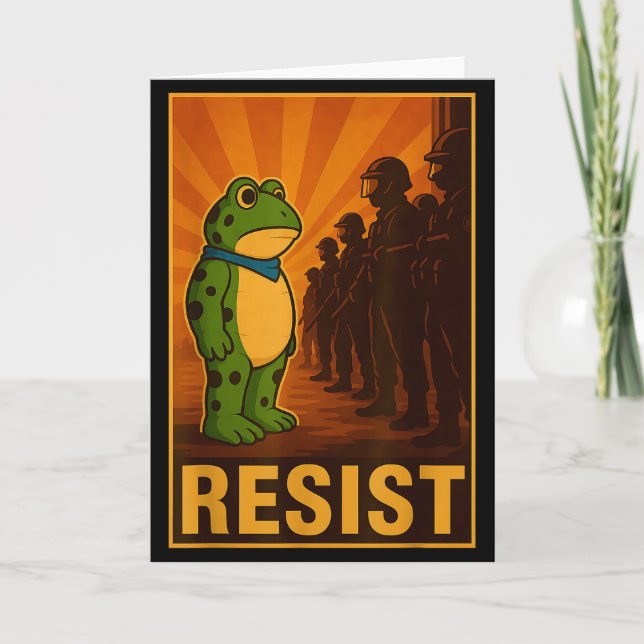 Carte Grenouille Résiste Rtland Grenouille Protestation  (Devant)