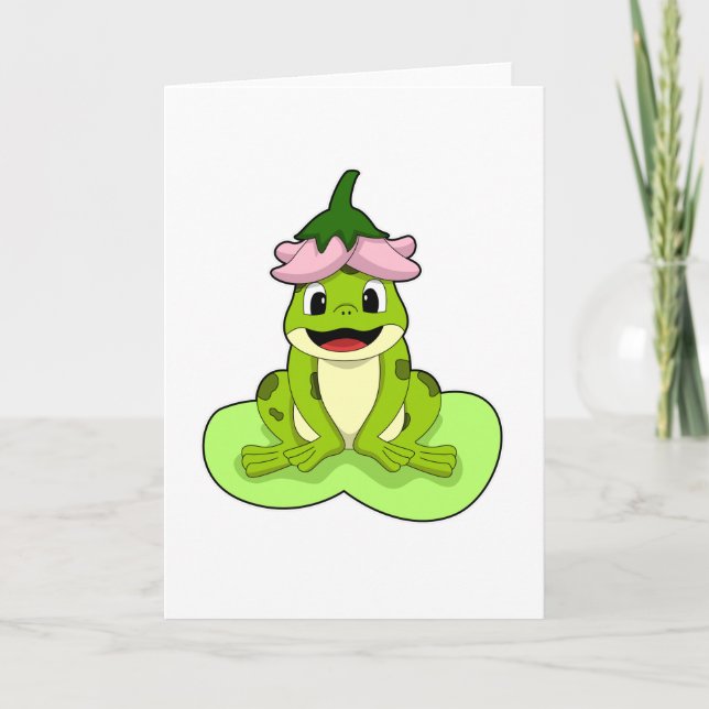 Carte Grenouille sur feuille (Devant)