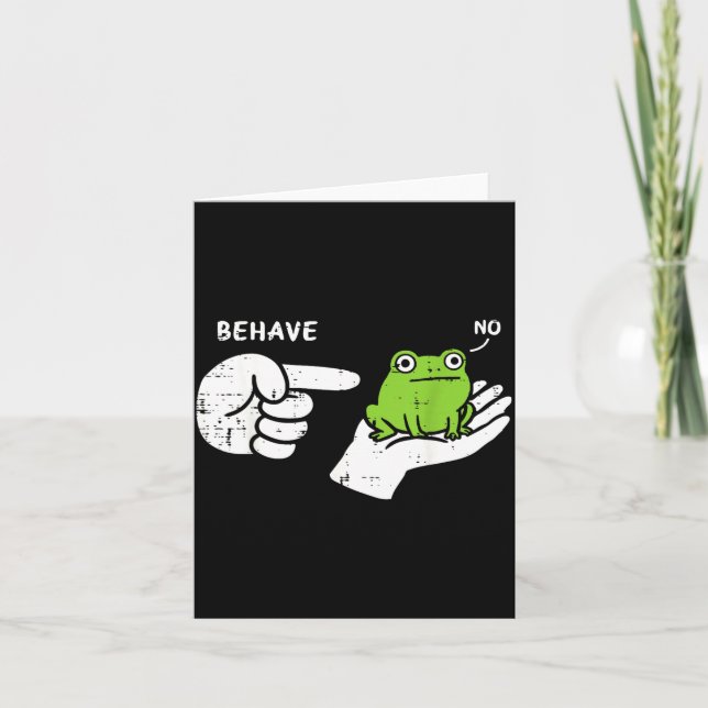 Carte Grenouille sur la main se comporte drôle mème dess (Devant)