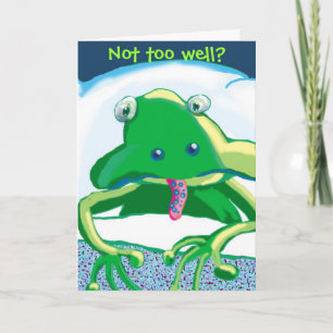 Carte grenouille triste malade, Pas trop bien ?