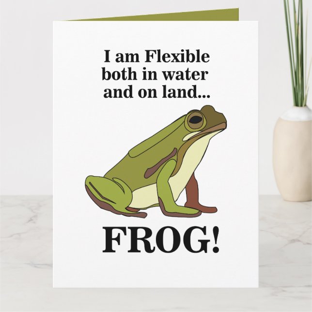 Carte Grenouille Verte Drôle (Devant)
