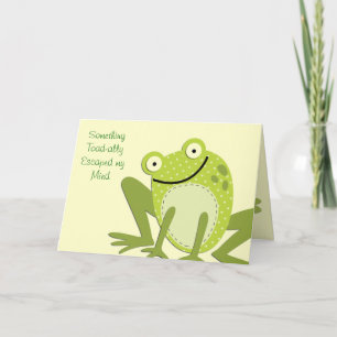 Carte Grenouille - Voeux d'anniversaire tardifs