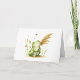 Carte Grenouille Whimsical à l'aquarelle avec blanc de l