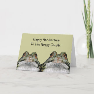 Carte Grenouilles, couple Hoppy : Joyeux anniversaire : 
