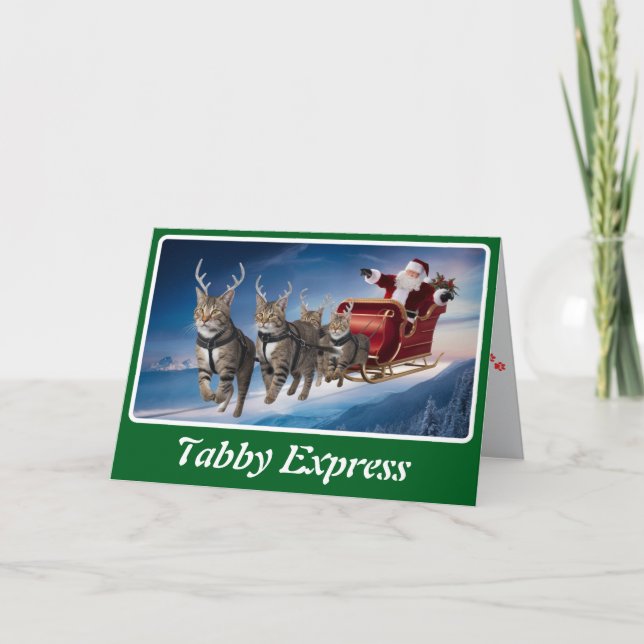 Carte Grey Tabby Reindeer (Devant)