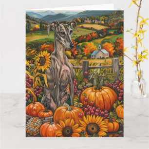 Carte Greyhound Chig Automne Harvest Thankgiving
