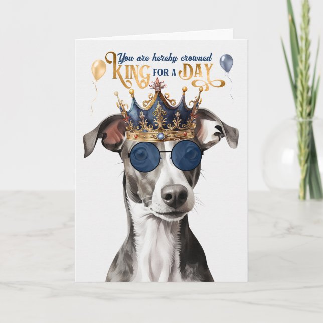 Carte Greyhound Chig King pour jour drôle Anniversaire (Devant)