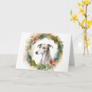 Carte Greyhound Christmas Wreath Festive Pup