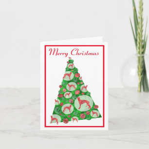 Carte Greyhound Lurcher Chien Silhouette NoëlArbre de No