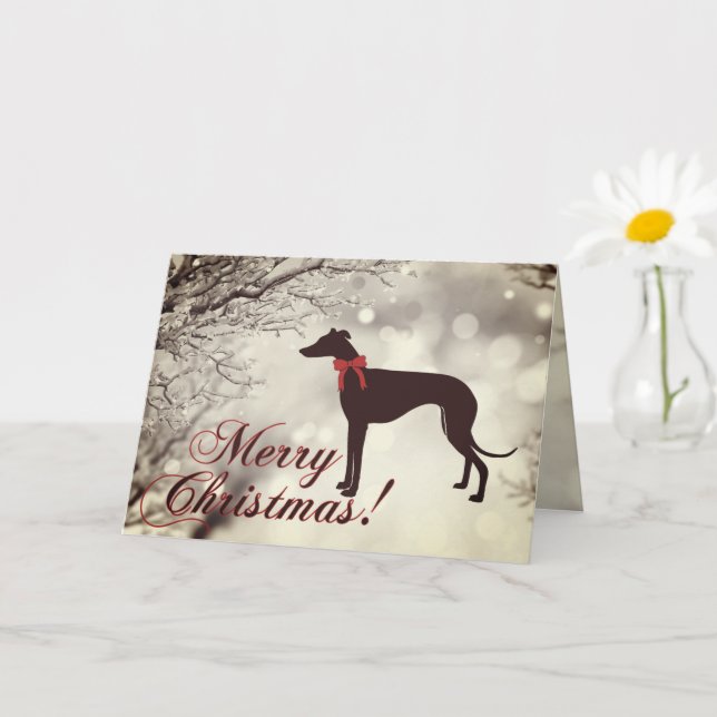 Carte Greyhound Merry Christmas Greeting Card (Petite plante)