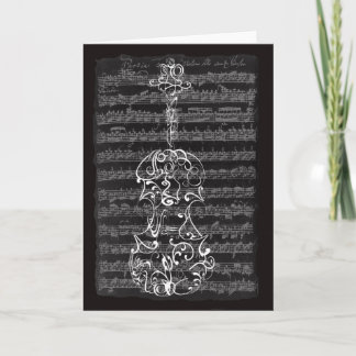 Carte Gribouillage de violon sur le manuscrit de Bach