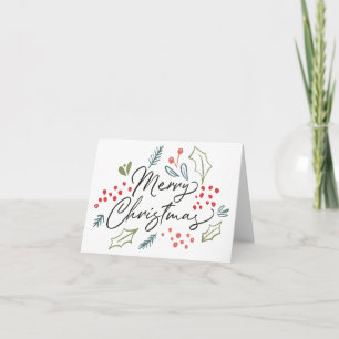 Carte Gribouillages Colorés Joyeux Noël Écriture Moderne