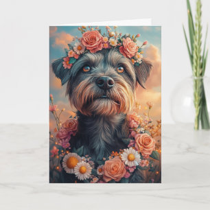 Carte Griffon à poil dur Cœurs Saint-Valentin