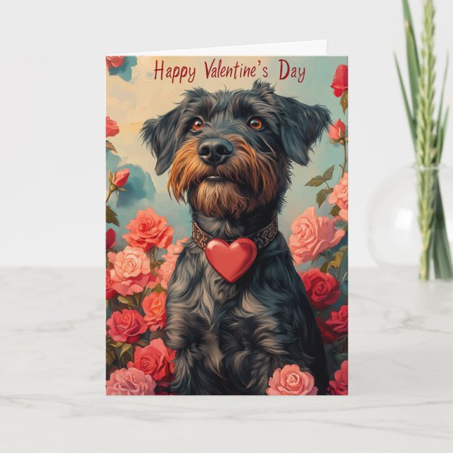 Carte Griffon à poil dur Hearts Saint-Valentin (Devant)