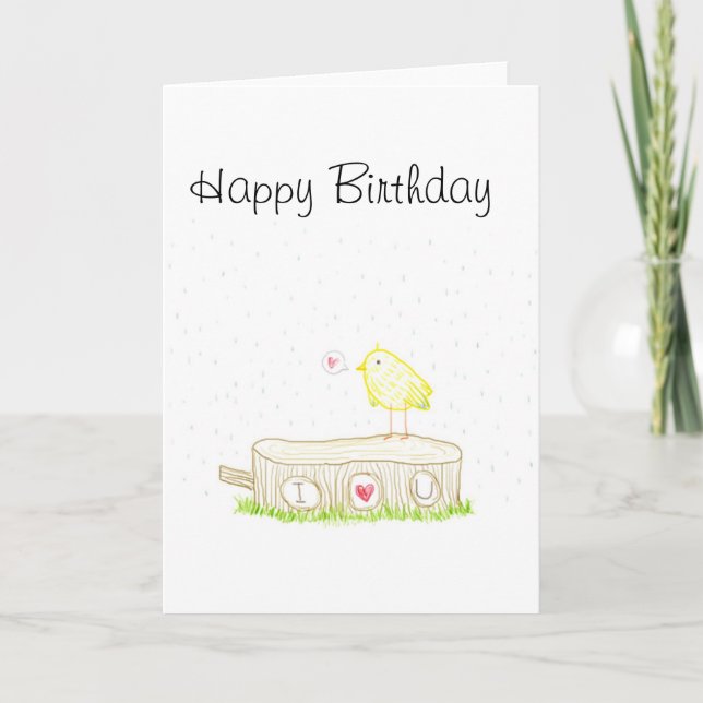 Carte Griffonnage de forêt je t'aime (Devant)