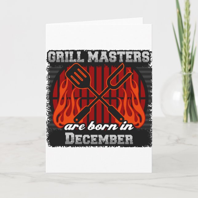 Carte Grill Masters Est Né En Décembre BBQ Anniversaire (Devant)