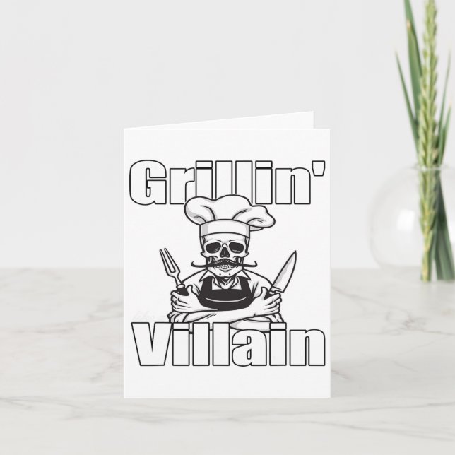 Carte Grillin Comme Un Vilain Bbq Grillin Et Chillin Gri (Devant)
