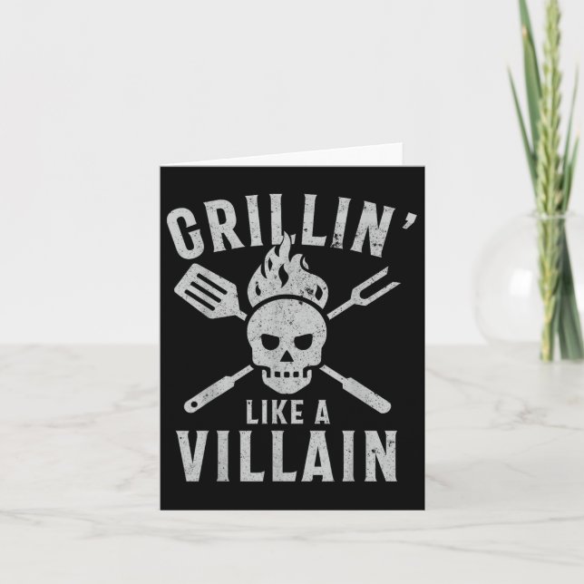 Carte Grillin Drôle Comme Un Méchant Barbecue Grillant C (Devant)