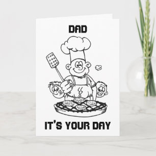CARTE "GRILLIN' PAPA POUR SON ANNIVERSAIRE* OU SA *FÊTE 