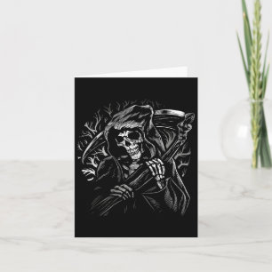Carte Grim Faucheuse Crâne Mort Scythe Mort Gothique Hor