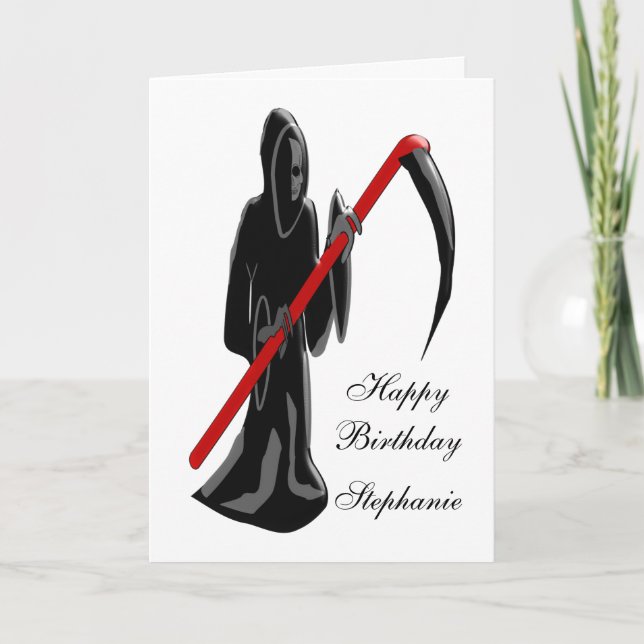 Carte Grim Reaper Ajouter Un Nom Anniversaire (Devant)