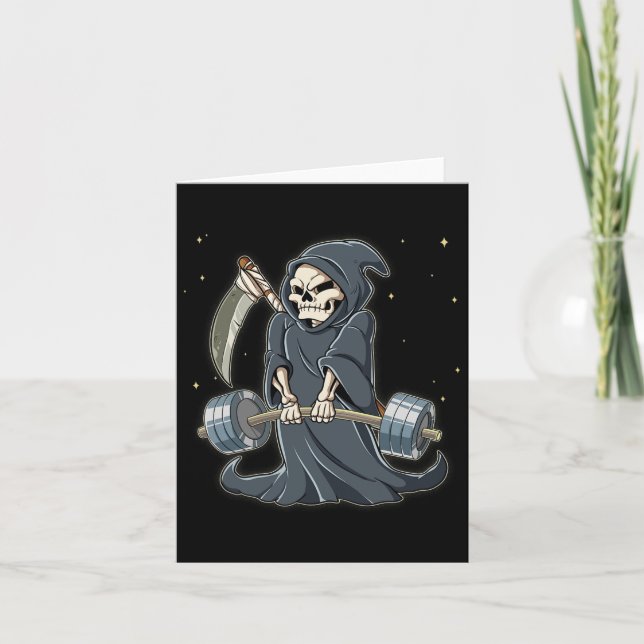Carte Grim Reaper Gym Weight Training Deadlift (Devant)
