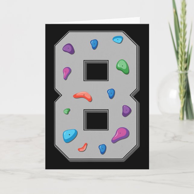 Carte Grimpeur de 8 ans Anniversaire Bloc Bouldering Esc (Devant)