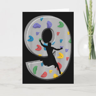 Carte Grimpeur de 9 ans Anniversaire Bloc Escalade R