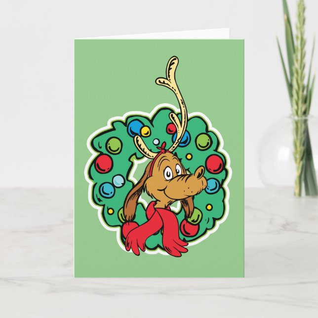 Carte Grinch | Couronne de Noël de Max (Devant)