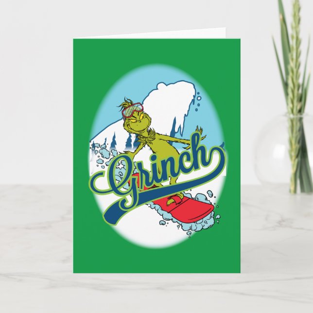 Carte Grinch en Snowboard (Devant)