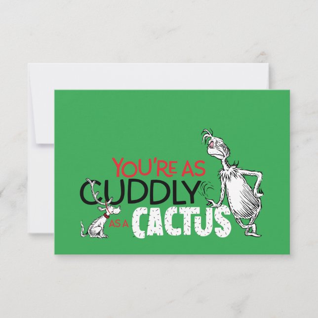 Carte Grinch | Vous êtes aussi câlin qu'une citation de  (Devant)